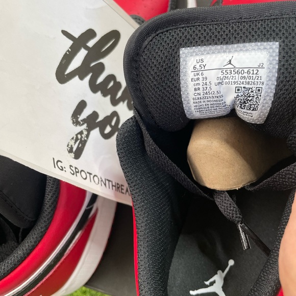 Air Jordan 1 low GS ‘Bred Toe’ - Picture 5 of 6